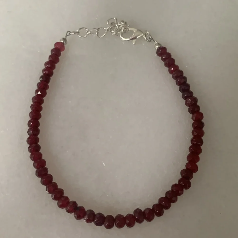 ✨ NEW Real Ruby Tennis Bracelet ✨ Adjustable 7-9” | Sterling Silver Plated